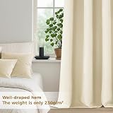 MRTREES Blackout Curtains 66 Drop 2 Panels Biscotti Beige Eyelet 46x66 in view 5