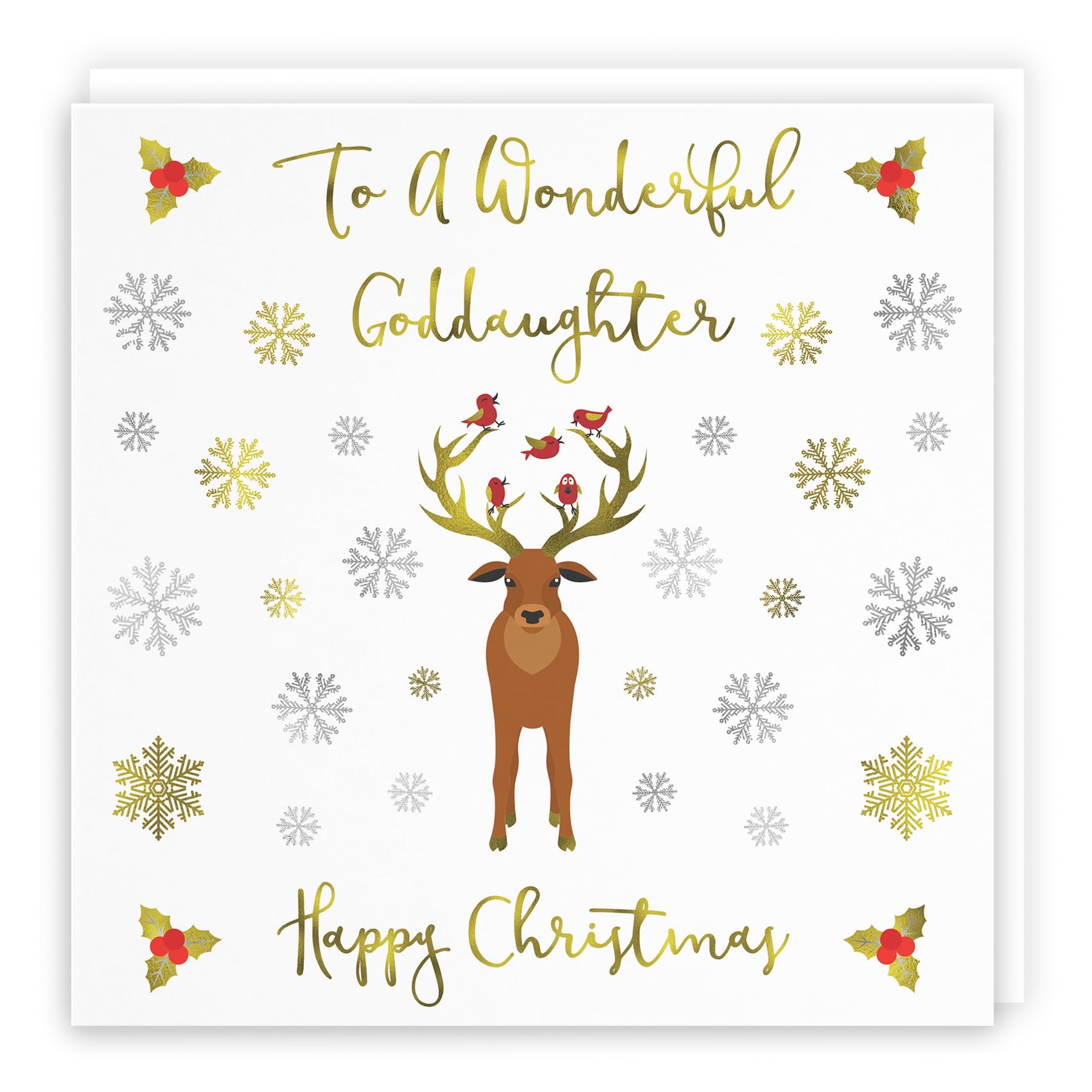 Hunts England - Goddaughter Christmas Card - To A Wonderful Goddaughter - Happy Christmas - Xmas Card - Milano Collection