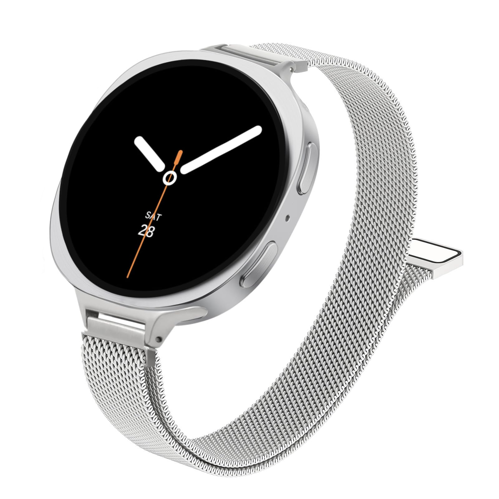 Slim Milanese Metal Bands for Samsung Galaxy Watch 8 Band 40mm 44mm/8 Classic 46 mm Women Men,Stainless Steel Mesh Loop Magnetic Strap for Samsung Galaxy Watch 8 Classic Band 46mm/8 44 mm 40 mm Correa