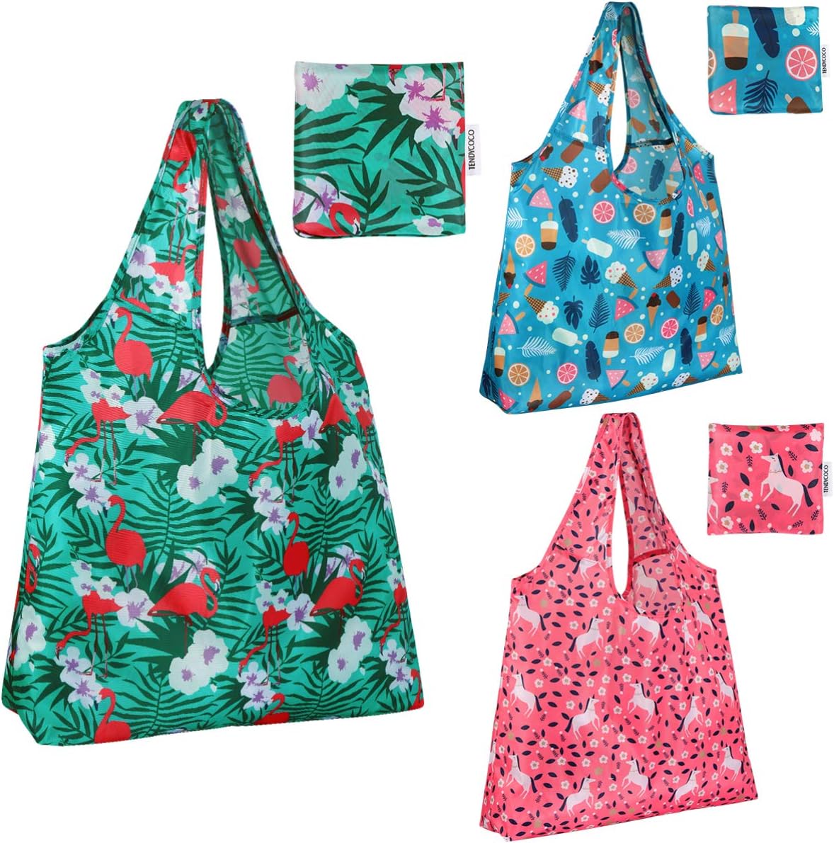 VALICLUD 3pcs Folding Shopping Bag Reusable Grocery Bags Eco-friendly Portable for Shopping Traveling, As Shown