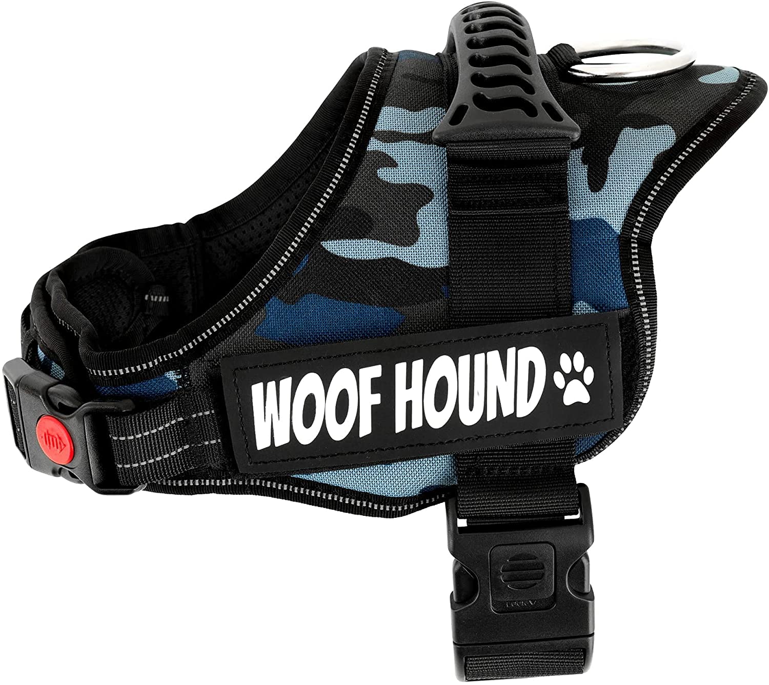 WOOF HOUND - Dog Harness, No Pull, Strong Grip, Adjustable, Reflective, Water Resistant, No Choking, Soft, Padded, Breathable, Light Weight, Rubber Handle, Easy On & Off, For Small Medium Large Dogs