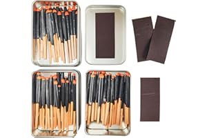 egreen Emergency Fire Starter 3" Waterproof Windproof Relight Submersib Matches Wax Infused Natural Cord for Camping Storm Hiking Bushcraft Outdoor Survival (3 x Tin Matches)