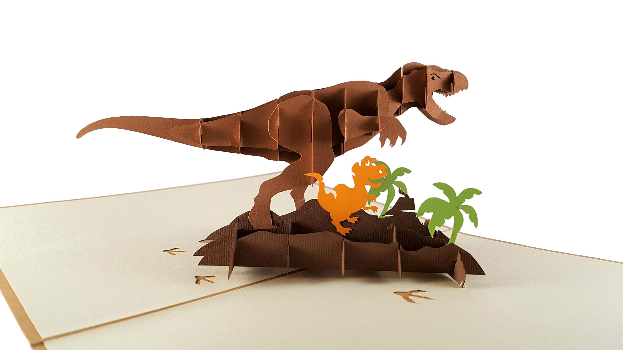 iGifts And Cards Funny Dinosaurs 3D Pop Up Greeting Card - Huge, T-Rex, Scary, Jurassic World, Wildlife, Half-Fold, Just Because, Thinking of You, Friendship, Retirement, Kids, All Occasion, Gift, BFF