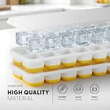 Keplin 2pk Silicone Ice Cube Trays with Non-Spill Lids Yellow view 4