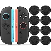 QUBAMG Switch 2 Thumb Caps, 8PCS Soft Silicone Joystick Caps Compatible with Switch 2 Joycon, Non-Slip Protective Thumbstick Covers for Better Control & Stick Protection,Black