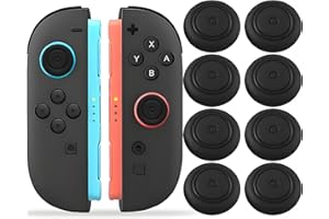 QUBAMG 8 Pack Switch 2 Thumb Grips, Silicone Joystick Cap Analog Stick Cover Compatible with Nintendo Switch 2 Joy-Con & Pro Controller, Black