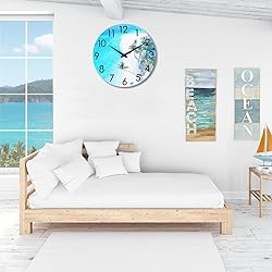 Beach Decor 12" Outdoor Clock Waterproof - Coastal