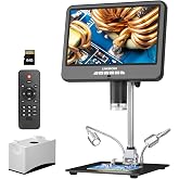 LINKMICRO LM210S 4K 60FPS HDMI 10.1'' Digital Microscope for Soldering PCB | 4K UHD Video, 64MP Electronics Microscope Camera, Built-in Microphone, 4K Coin Magnifier Full View for Adults 1760X, 64GB