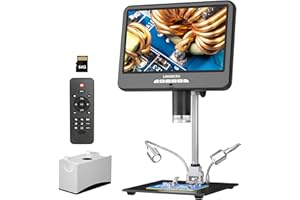 LINKMICRO LM210S 10.1'' 4K 60FPS HDMI Digital Microscope for Soldering Electronics, 4K UHD Video, 64MP USB Coin Magnifier Ful