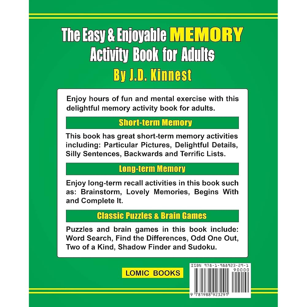 Buy The Easy & Enjoyable Memory Activity Book For Adults: Filled with Fun  Memory Activities, Easy Puzzles, Relaxing Brain Games and More Paperback –  Large Print, 18 Aug. 2021 Online at Lowest