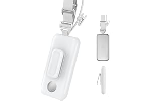 TAKZOP Battery Holder for Apple Vision Pro,Portable Vision Pro Battery Case with 360° Rotatable Belt Clip and Cross-Body Strap. (White)