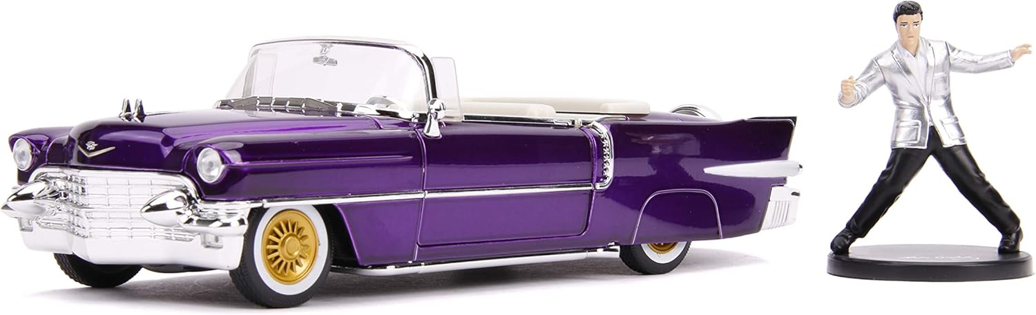 Jada 30985 Hollywood Rides 1:24 Elvis Presley 1956 Cadillac Eldorado With Figure, Purple