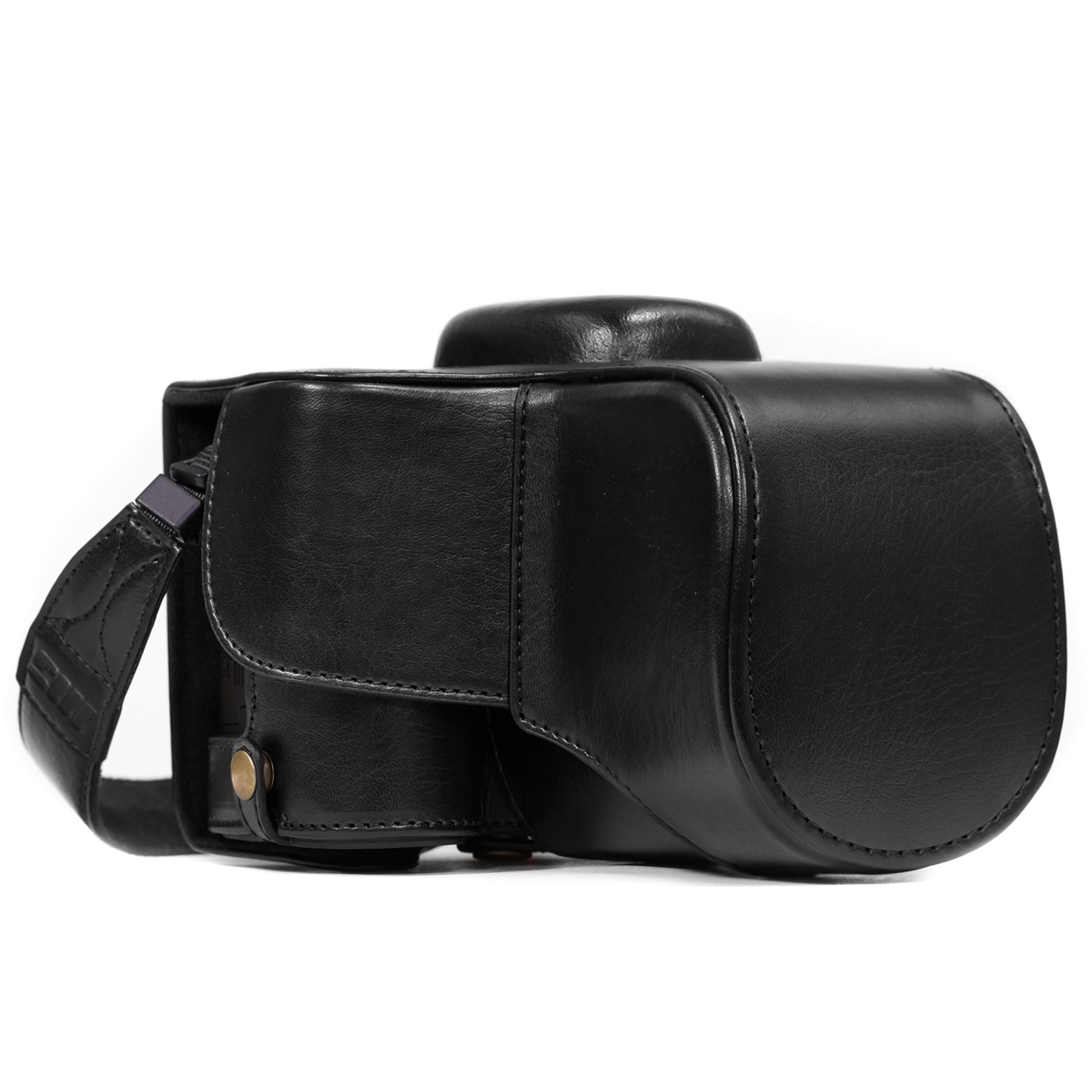MegaGear MG856 Ever Ready Leather Case and Strap with Battery Access for Nikon D3400 Camera - Black