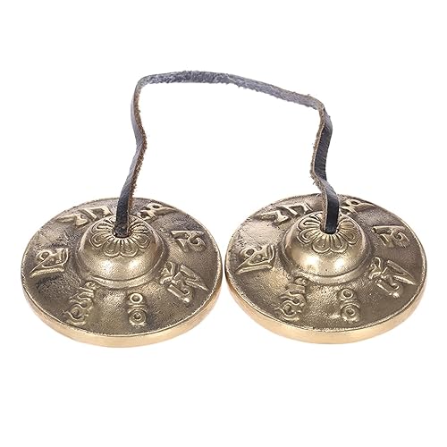 Sasuori Handcrafted Tibetan Meditation 2.6in/6.5cm Tingsha Cymbal Bell with Buddhist Symbols