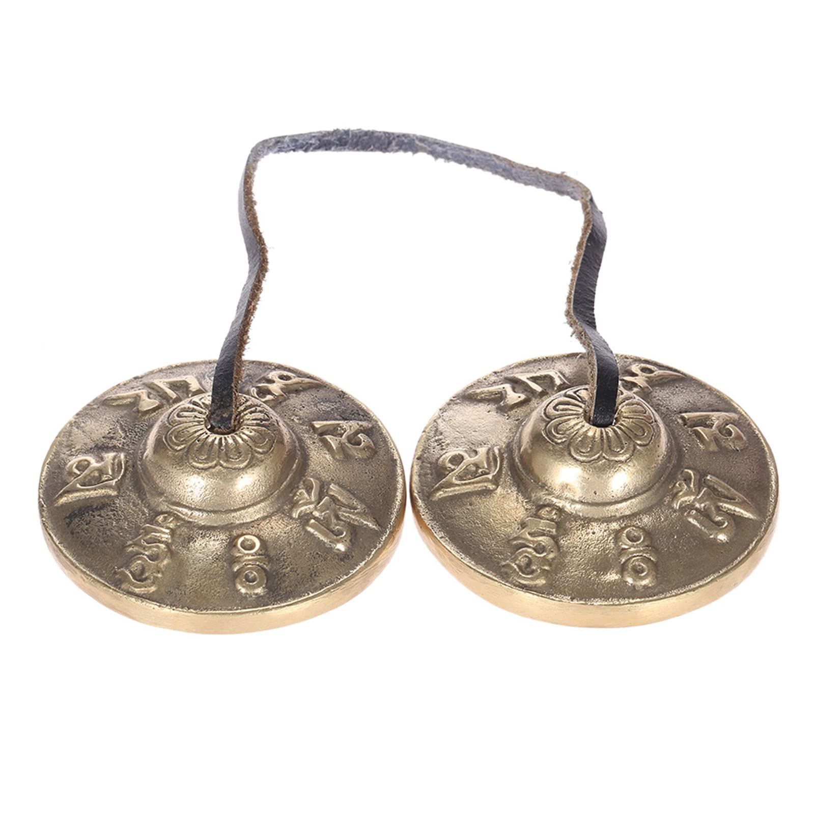 Sasuori Handcrafted Tibetan Meditation 2.6in/6.5cm Tingsha Cymbal Bell with Buddhist Symbols