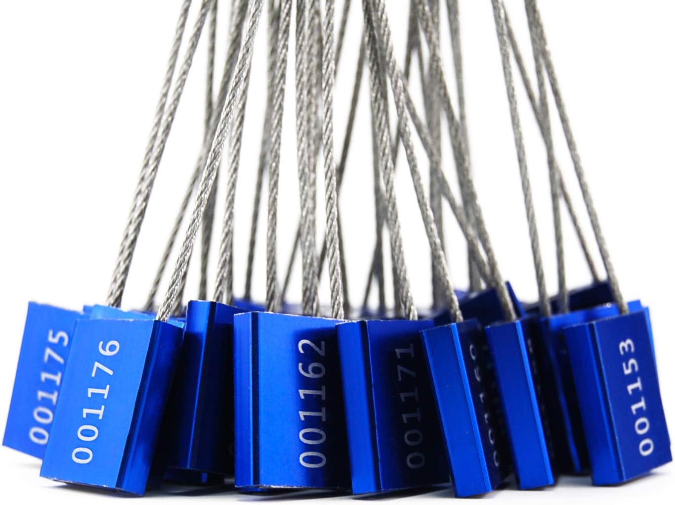 Security Cable Ties - Metal Tag Seals (Aluminium Alloy, 100pcs X Blue) - Image 5