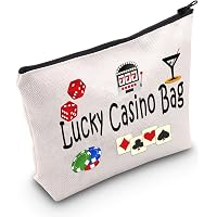 Casino Gamble Reißverschlusstasche - Kosmetiktasche Mit Glücksspiel-Motiven, 25,4x17,4 Cm, Geschenk Für Spieler