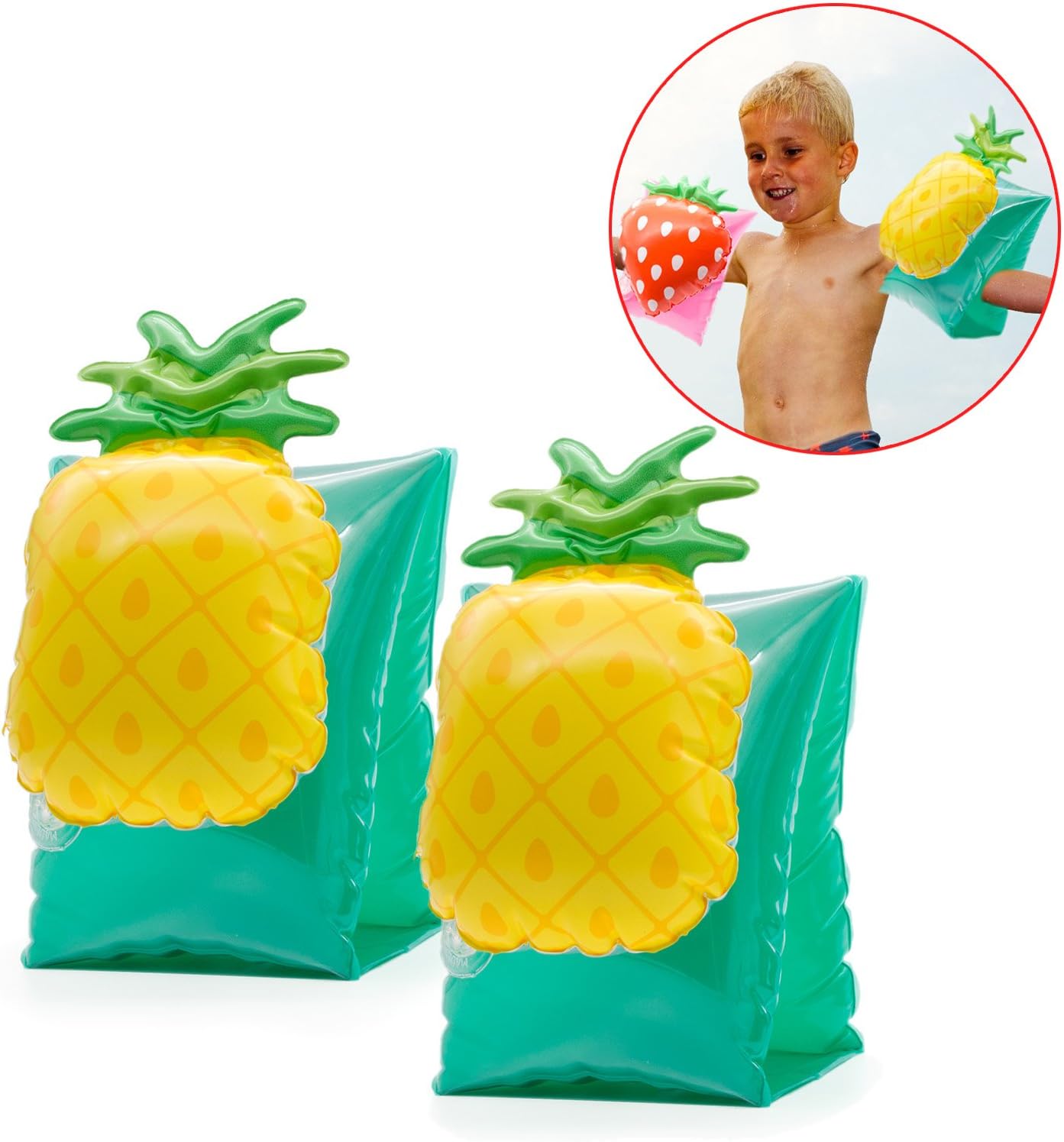 SPECOOL 2 Packs Swimming Arm Ring,Inflatable Arm Bands for Kid