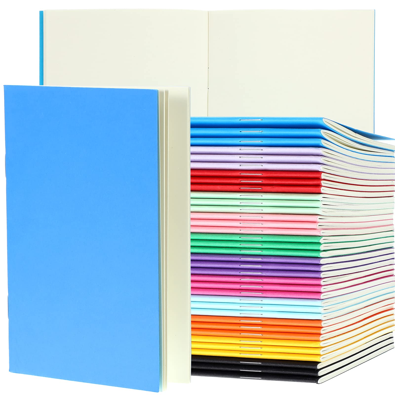 Tenare 36 Pcs Mini Notebooks Bulk Unlined Small Pocket Notebooks Colorful Mini Journal Colored Blank Notepads Memo Notepad for Kids Students Traveler School Drawing Writing 4 x 5.7 Inch 12 Colors