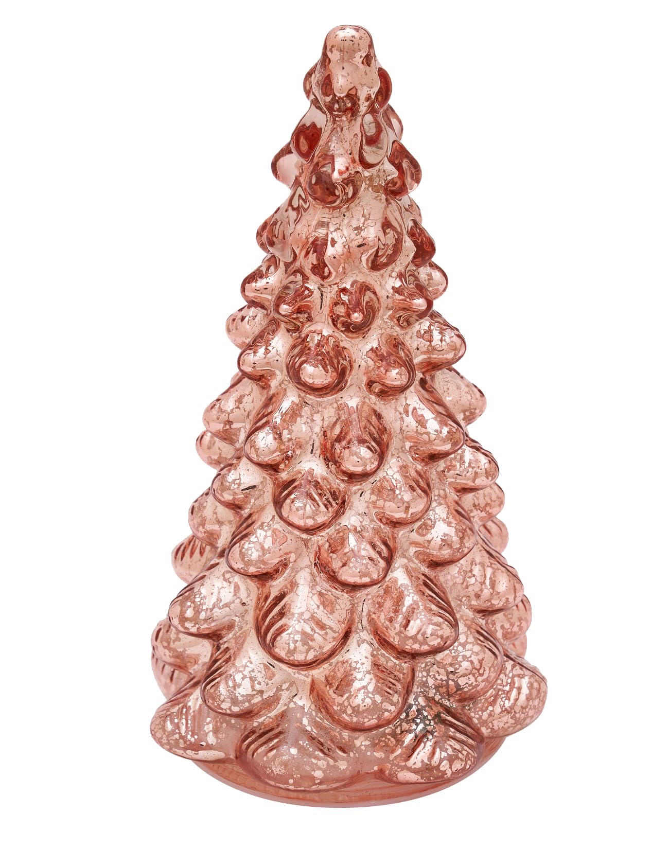 Photo 1 of Diahom Tabletop Christmas Tree Mercury Glass Timer Lighted Rosed Glod Small Xmas Trees Table Centerpiece Mantel Window Decorations Home Decor
