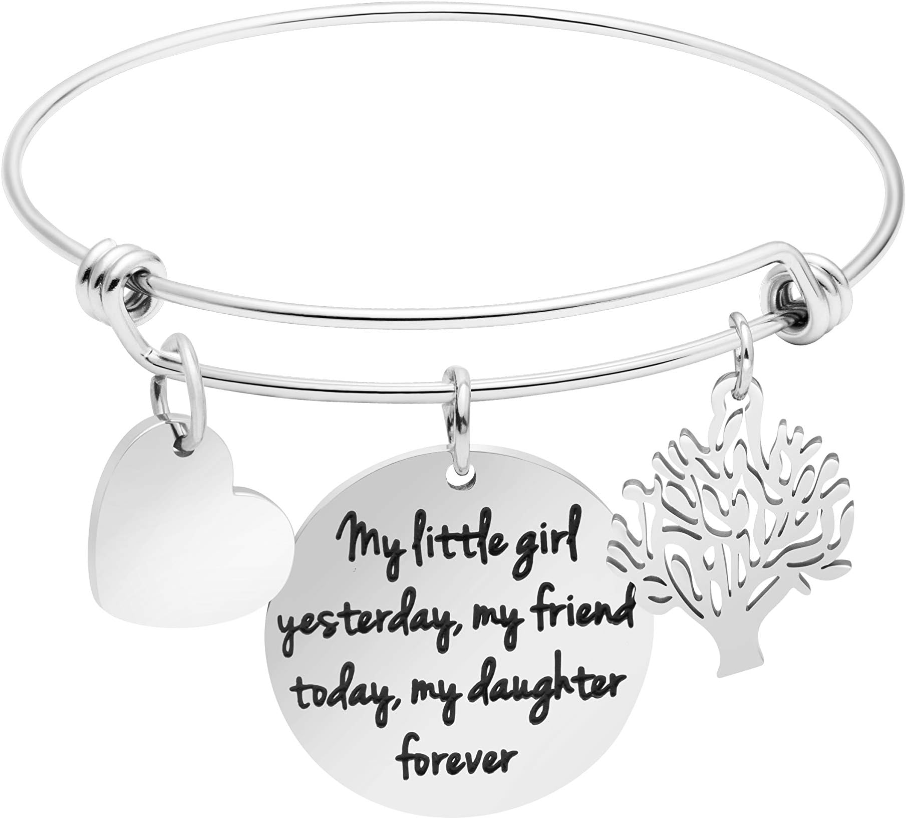 Awegift Inspirational Motivational Encouragement Cuff Bracelet for Women Girls Stainless Steel Cuff Jewelry Birthday Mothers Day Christmas Gifts for Mother Daughter Sister