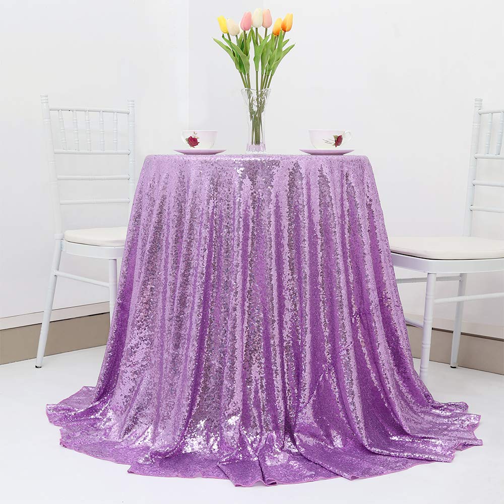 Buy B Cool Lavender Sequin Tablecloth 120inch Round Wedding Tablecloths Sparkly Table Linens Deluxe For Christmas Cake Dessert Table Decorations Online At Low Prices In India Amazon In