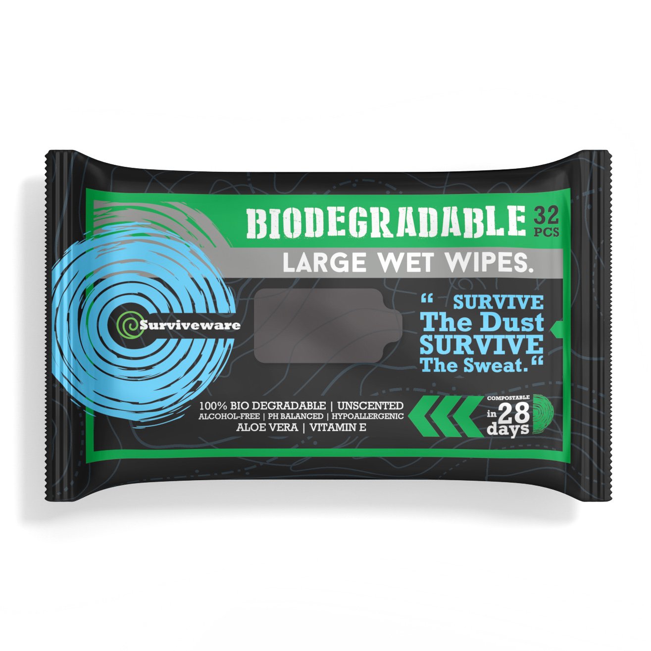 Biodegradable Unscented Wet Wipes No Rinse Bathing Shower Camping
