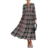 TIYOMI Womens Plus Size Dresses Fall Long Sleeve Maxi Dresses V Neck Floral Spring Dress with Pockets XL-5XL (14W-28W)