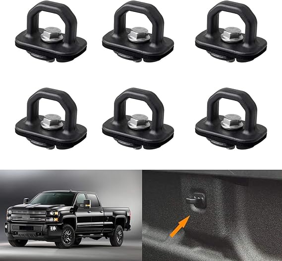 omotor Chevy Anchor Truck Bed 6Pcs Set Tie Downs Anchor Fits 0720 GMC