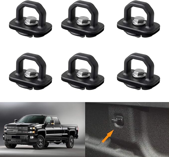 omotor Chevy Anchor Truck Bed 6Pcs Set Tie Downs Anchor Fits 0720 GMC