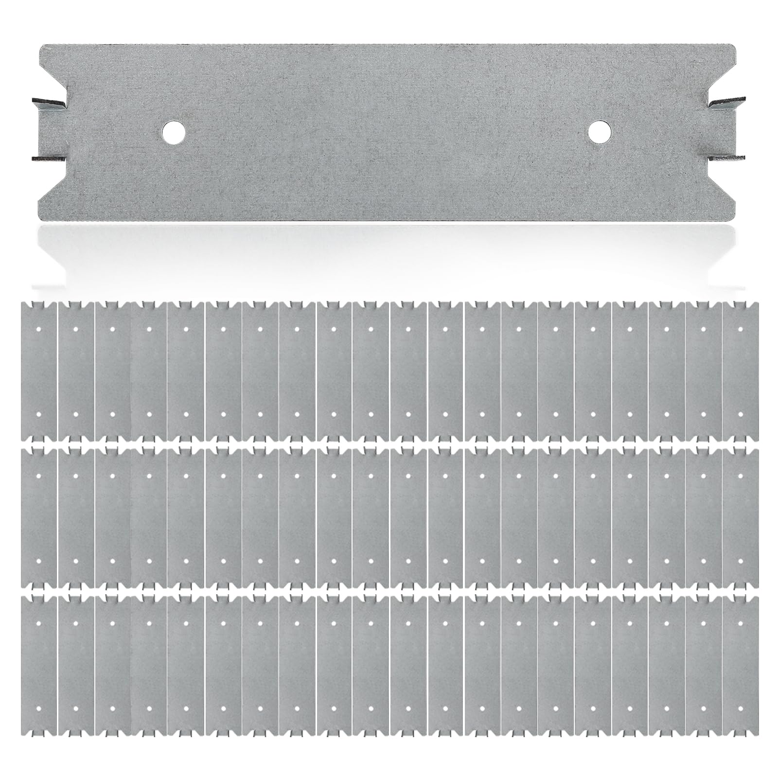 Photo 1 of 60 Pcs 6 x 1.5 Inch Accessories Nail Plate for Wood Studs, Metal Cable Protector Plates with Pointed Prongs Safety Furniture Hardware for Protecting Plumbing and Wiring
