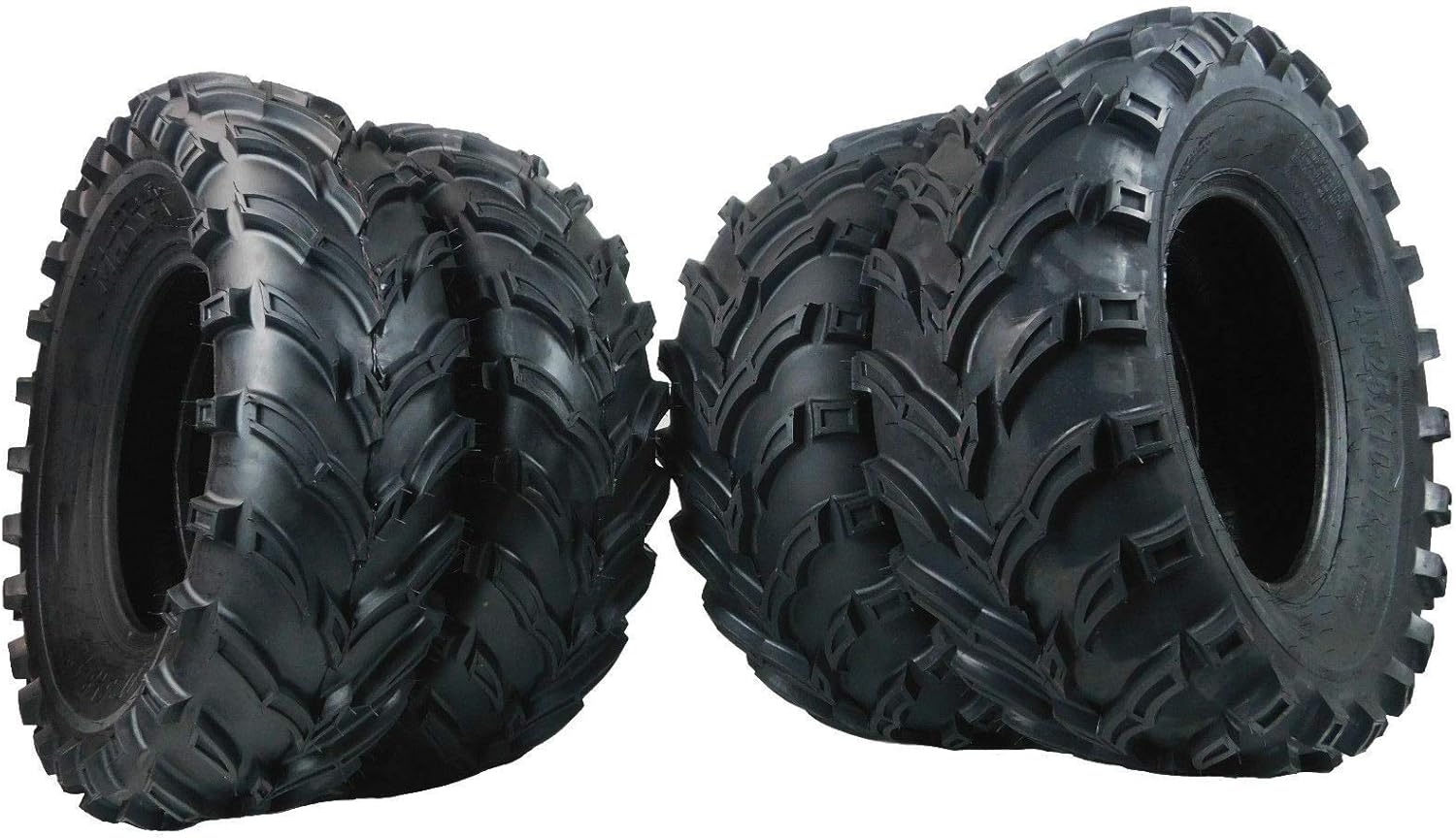 Set of 4 New ATV/UTV Tires 2 of 25x8-12 Front and 2 of 25x10-12 Rear /6PR P377