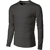 H2H Mens Casual Slim Fit Long Sleeve T-Shirts Soft Lightweight V-Neck/Crew-Neck Size XS to 3XL