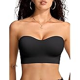 Vertvie Strapless Bras for Women Non-Slip Push Up Wireless Bandeau Bra Seamless Comfort Tube Top Supportive Padded Bralette