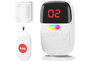 MERLRR Upgraded Version Bed Sensor Alarm and Fall Prevention for Elderly/Dementia and More,Caregiver Pager Motion Sensor Alarm with Call Button for Patients Seniors Elderly Monitoring at Home