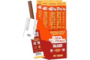 THE NEW PRIMAL New Primal Buffalo Chicken Sticks, Keto, Gluten Free Healthy Snacks, Sugar Free Low Carb High Protein, Jerky Meat Stick, 9g Protein, 20 Ct
