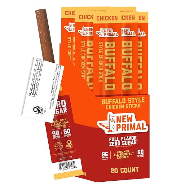 NEW PRIMAL BUFFALO CHICKEN STICKS, KETO, GLUTEN FREE...