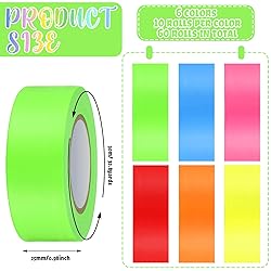 Hoolerry 60 Pcs Flagging Tape Assorted Colors, Non