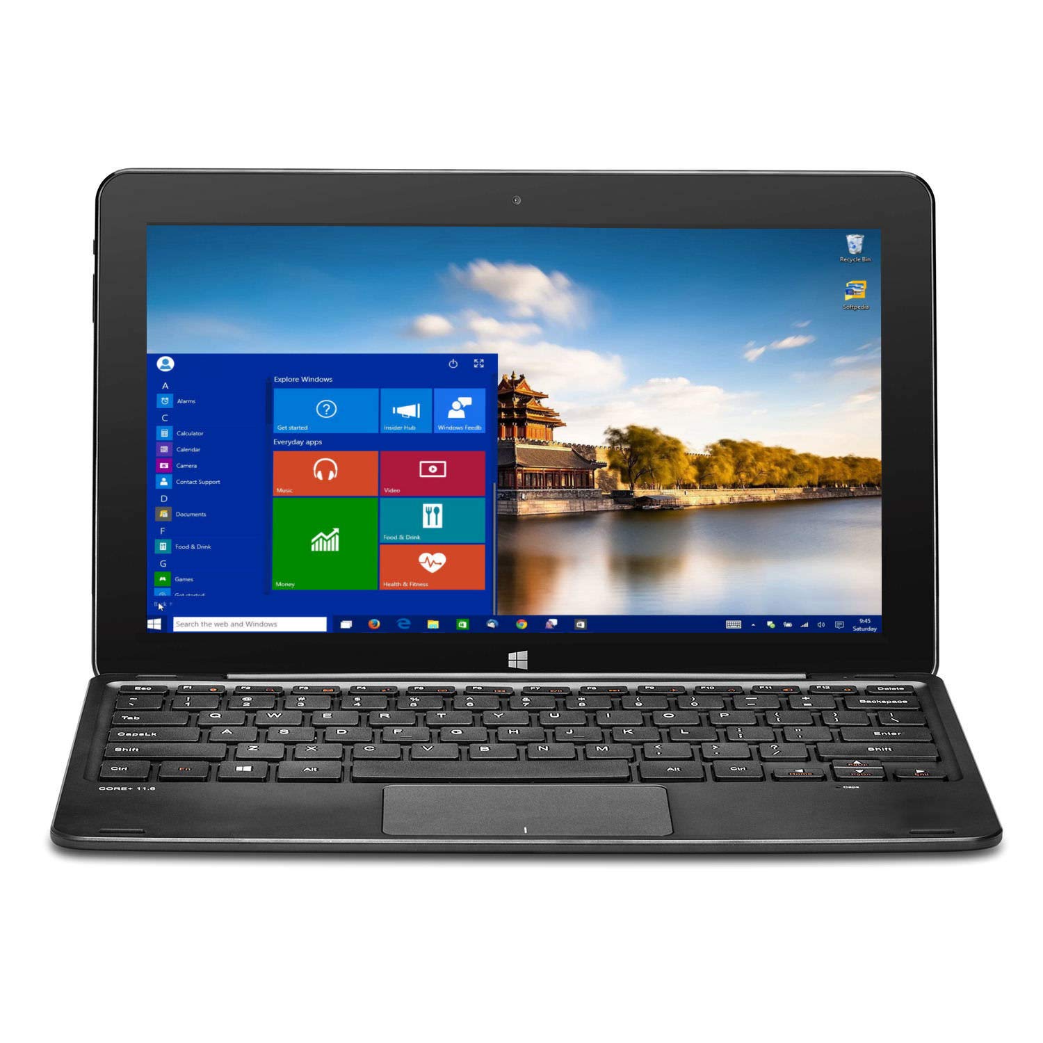 Beantech W10046ADB Laptop (Windows 10 Home, Intel Cherry Trail z8300, 10.1" LCD Screen, Storage: 64 GB, RAM: 4 GB) Black