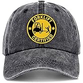 zcyhtqp, Forklift Certified, Funny Baseball Cap, Forklift Driver Snapback Hat, Funny Trucker Hats with Sayings, Humor Caps, Adjustable Cotton Baseball Cap Black