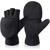 BESSTEVEN Winter Convertible Gloves Flip Top Mittens Warm Polar Fleece for Winter Running Texting Photographing for Men Women