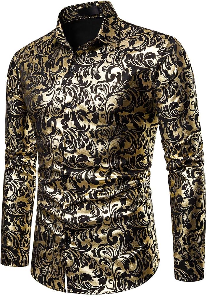 Men Elegeet Mens Luxury Gold Floral 