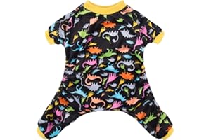 CuteBone Dog Pajamas Dinosaur Dog Apparel Dog Jumpsuit Pet Clothes Pajamas P26L Large