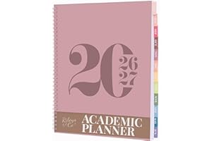 Rileys Academic Planner 2026-2027, Daily, Weekly & Monthly Planner, July 2026 - June 2027, Student Notes Pages, Twin-Wire Bin