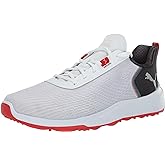 Puma Golf Men's Fusion Crush Sport Wide Golf Shoe, Puma White-Dark Coal, 12