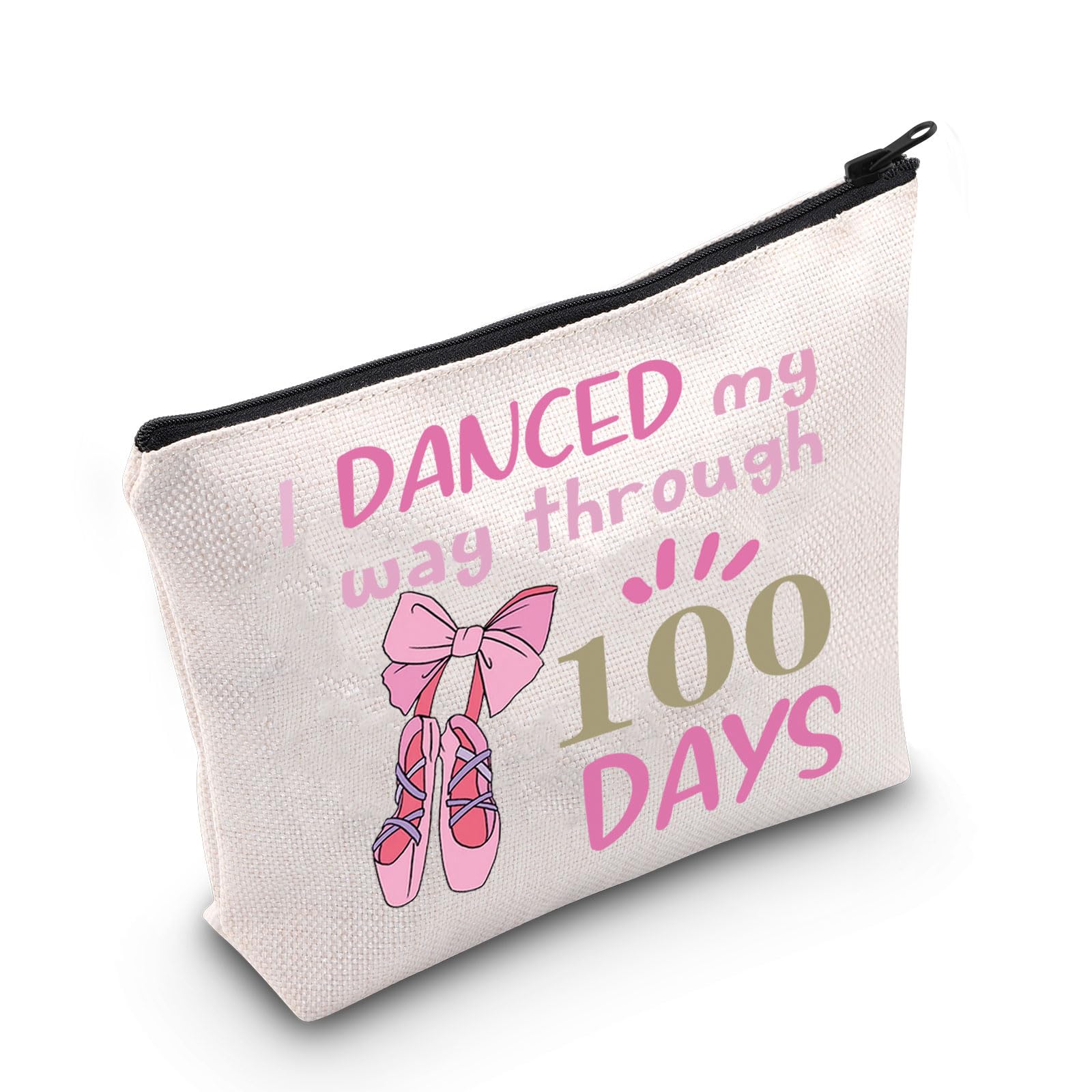 Dance Teacher Makeup Bag Dance Life Gifts I Danced My Way Through 100 Days Gifts 100 Days Danced Zipper Bag (Danced UK)