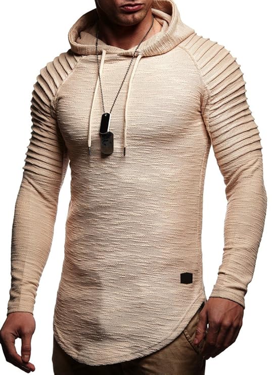 LEIF NELSON Herren Kapuzenpullover Slim Fit Baumwolle-Anteil | Moderner