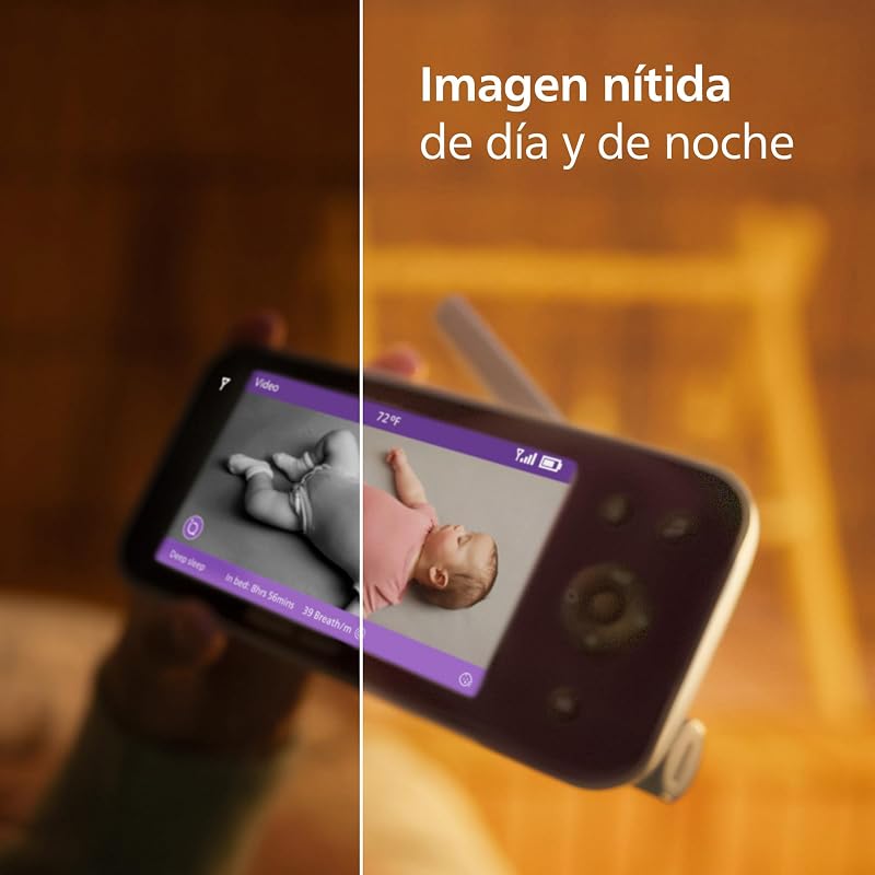 Philips avent premium connected baby monitor, o monitor mais avançado da avent até agora, monitoramento de sono e respiração com ia, tradução de choro, scd973/26