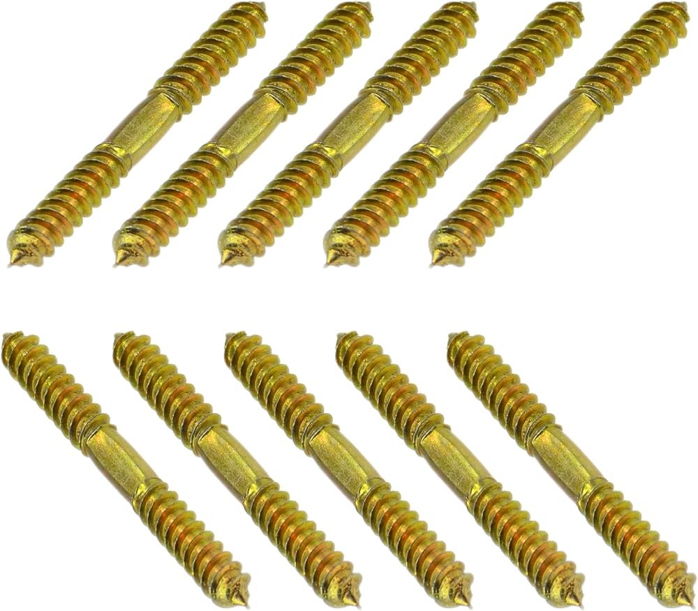 DDHOMIN 10 PCS M8 80mm Double End Screws Galvanized Iron