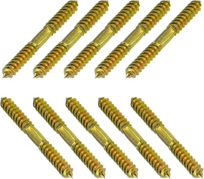 DDHOMIN 10 PCS M8 80mm Double End Screws Galvanized Iron
